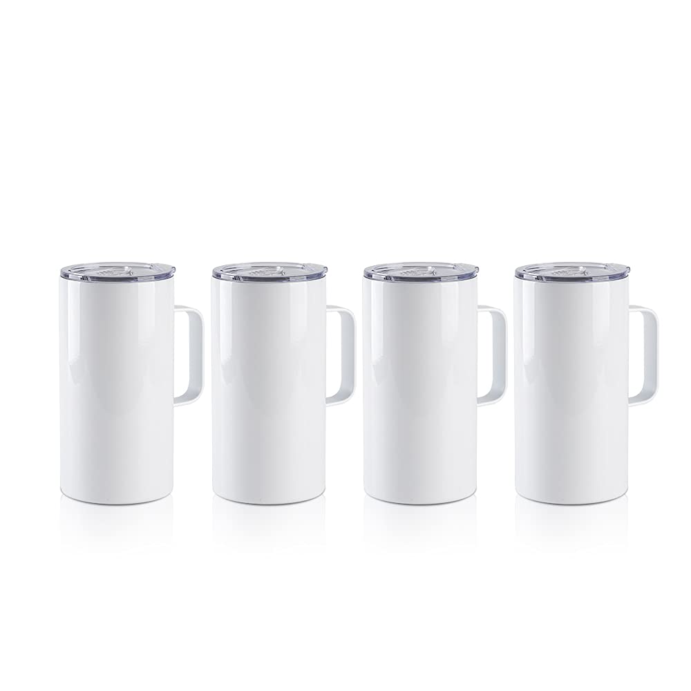 4 Pack 20 OZ Sublimation Tumblers with Printable Handle F635553