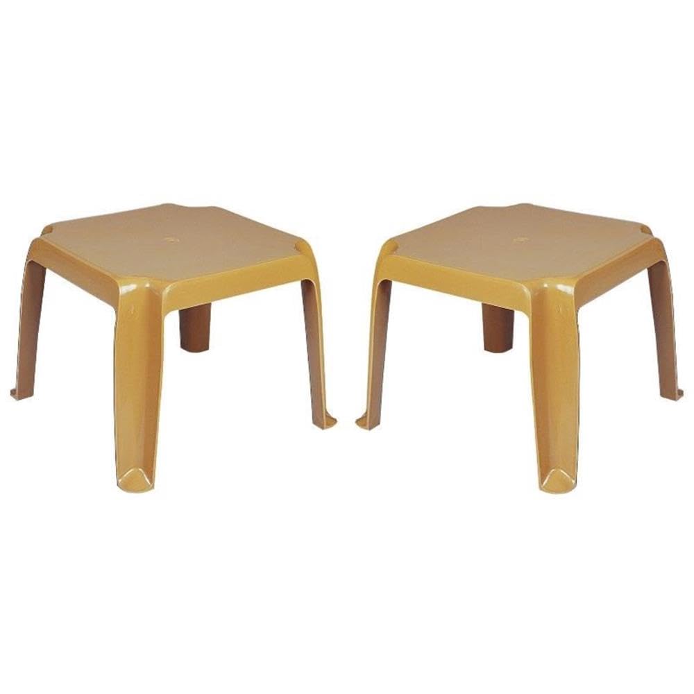 Teak Brown Patio End Table Set of 2 E623985