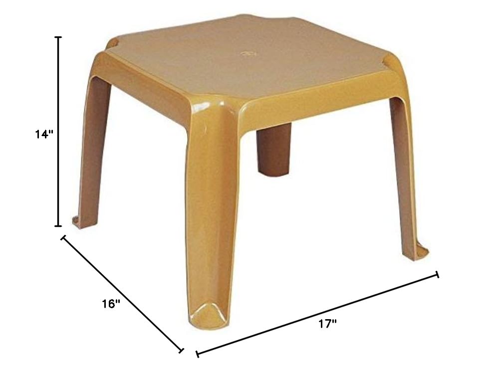 Teak Brown Patio End Table Set of 2 E623985