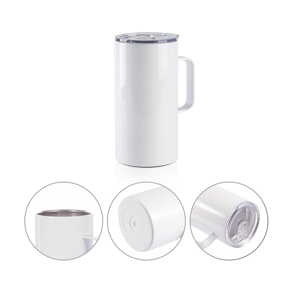 4 Pack 20 OZ Sublimation Tumblers with Printable Handle F635553