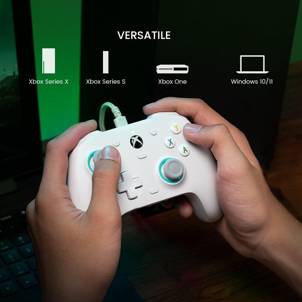 Wired Gamepad with Hall Effect Joysticks and 3.5 mm Audio Jack White A1275