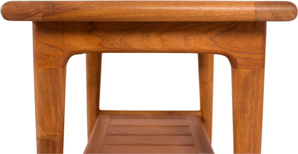Teak Shower Bench with Shelf K7428