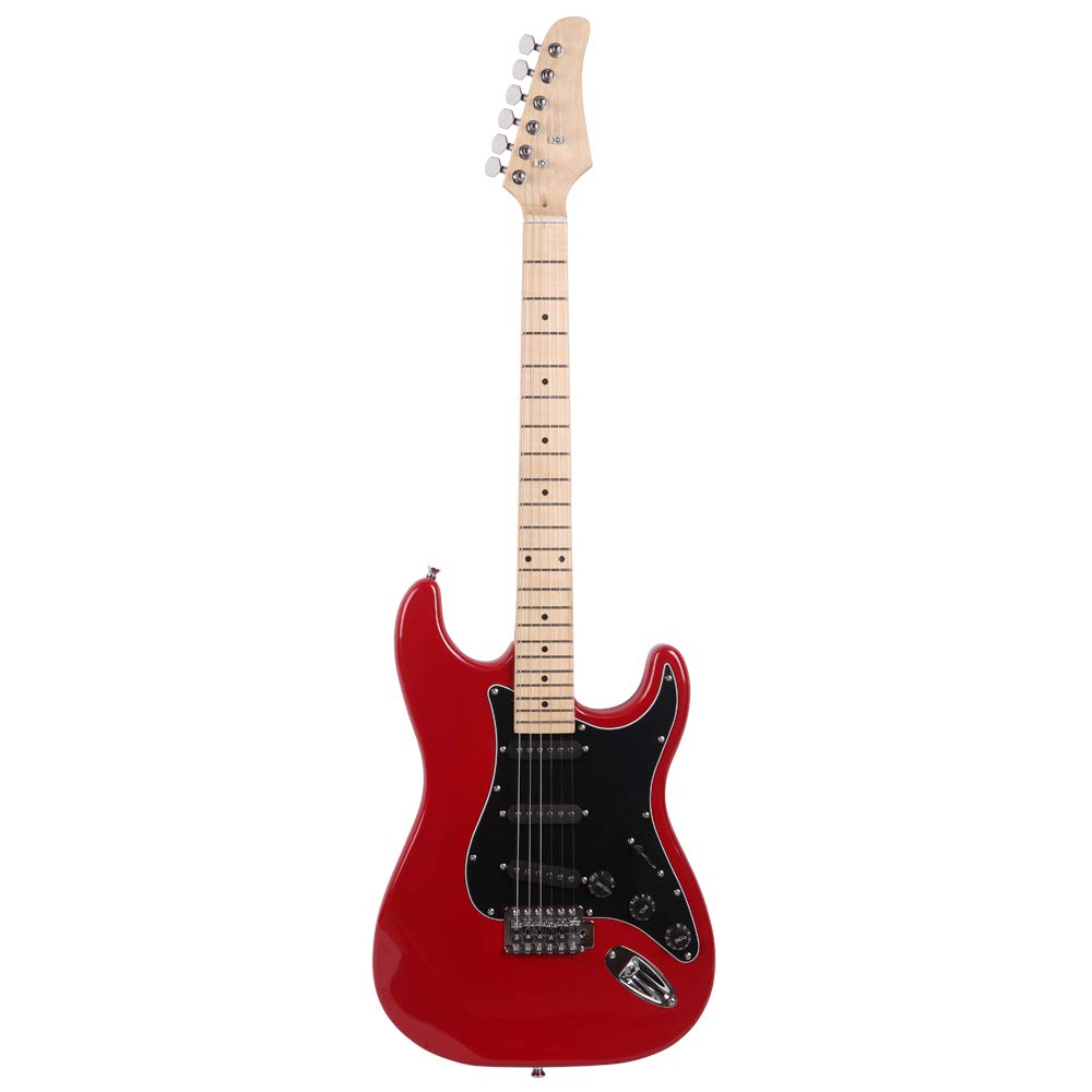 39 Inch Beginner Electric Guitar Kit with Bag, Strap, 20W Amplifier, Red Y5149