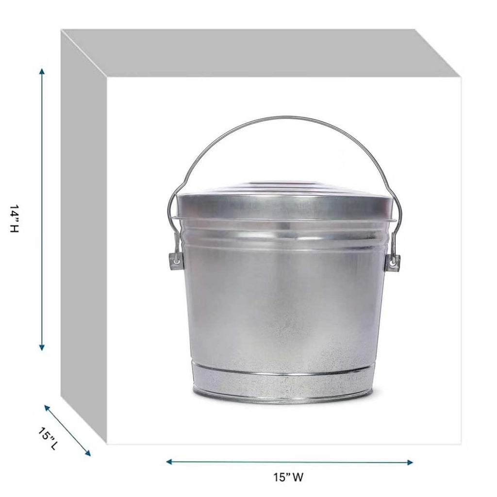 6-Gallon Galvanized Steel Locking Lid Trash Can T15404