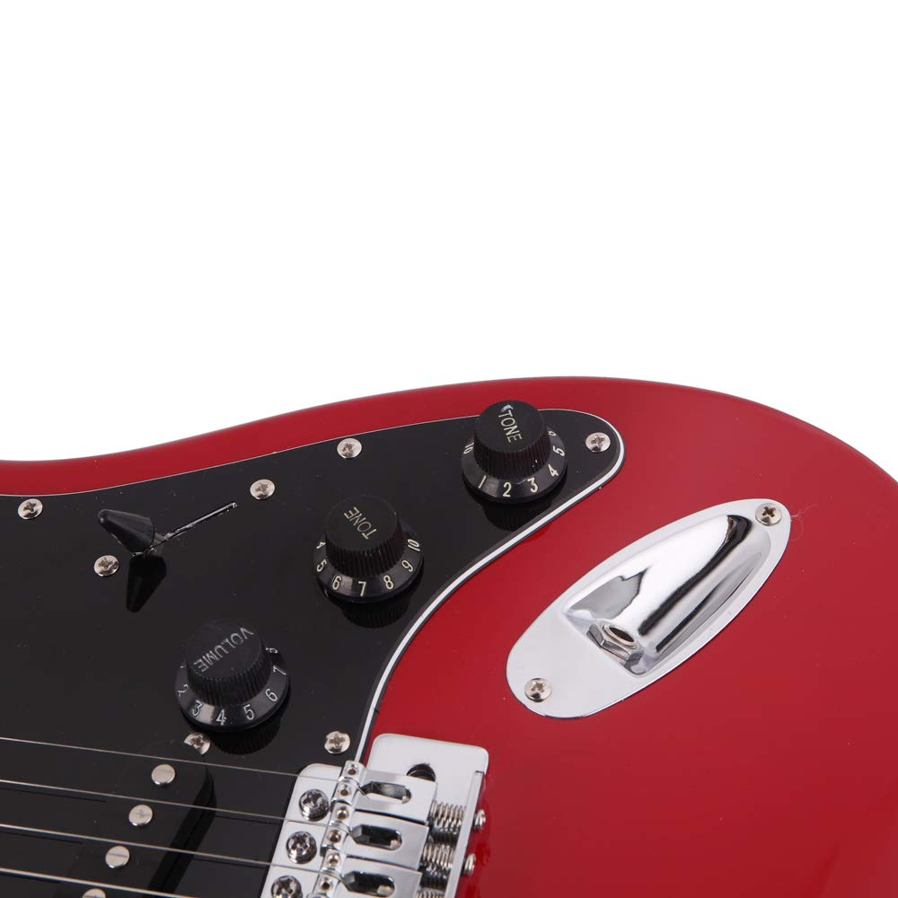 39 Inch Beginner Electric Guitar Kit with Bag, Strap, 20W Amplifier, Red Y5149