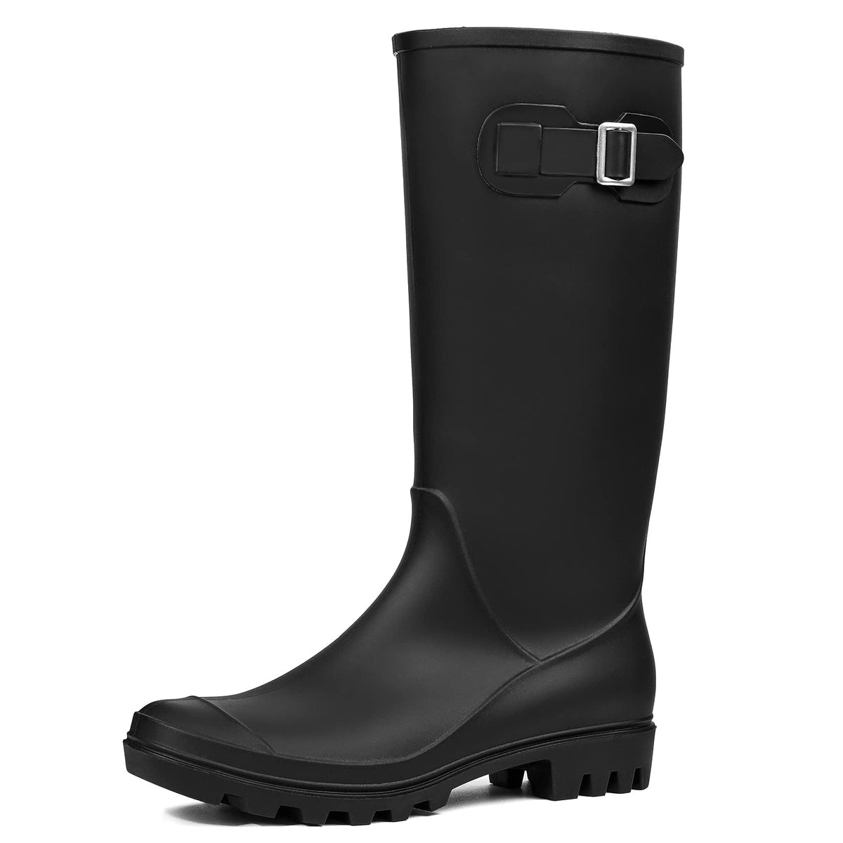 Women's Tall Waterproof Rubber Wide Calf Rain Boots I2542
