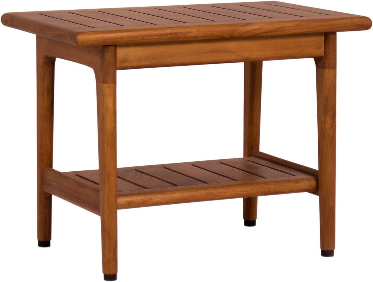 Teak Shower Bench with Shelf K7428