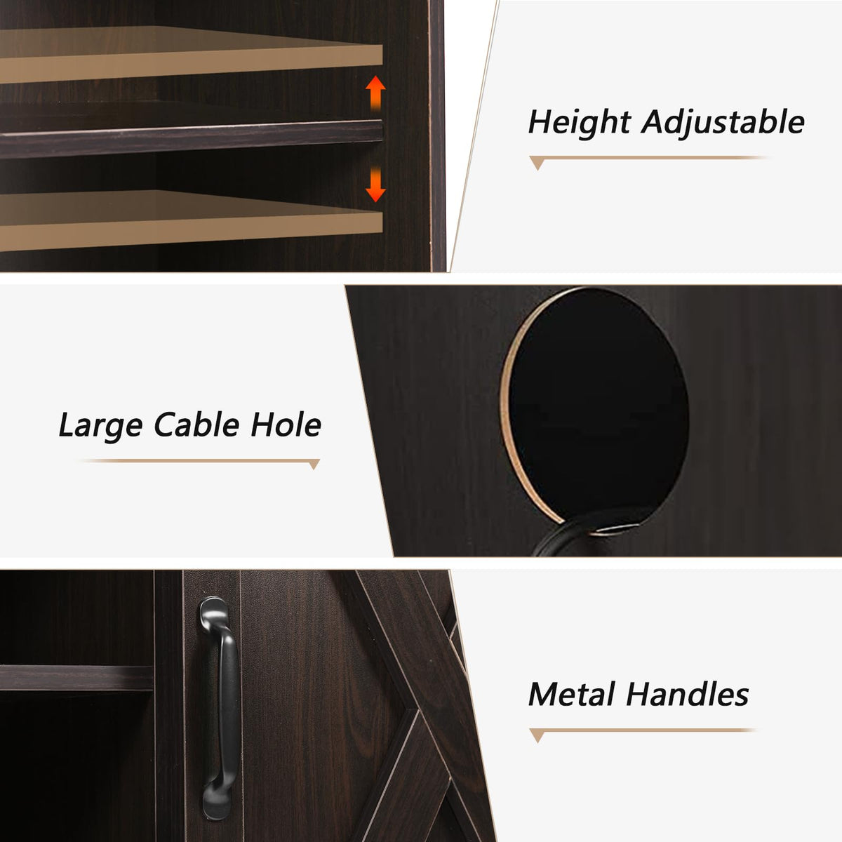 65 Inch TV Stand with Sliding Barn Doors N948961
