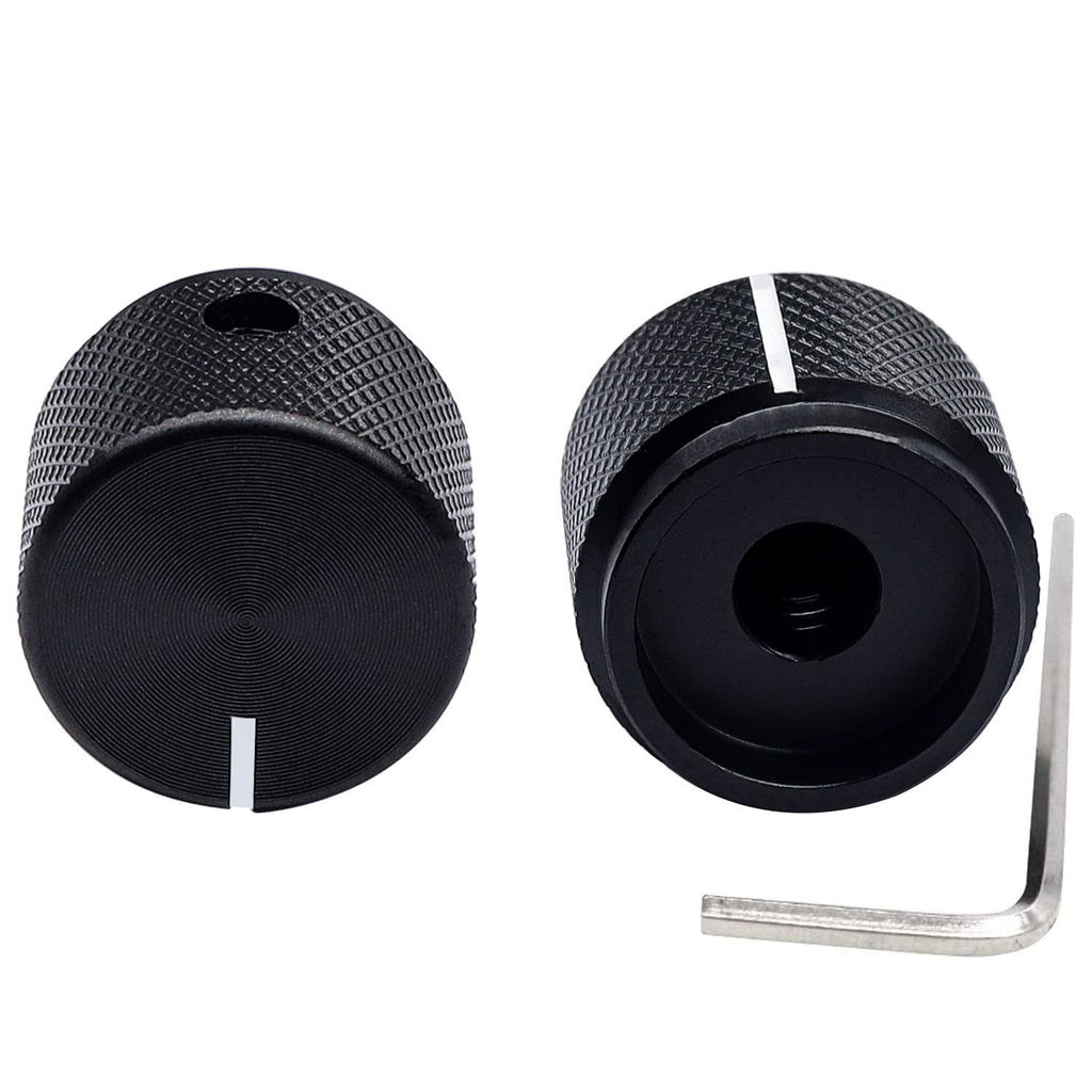 2pcs Black Aluminum Rotary Electronic Control Potentiometer H9072