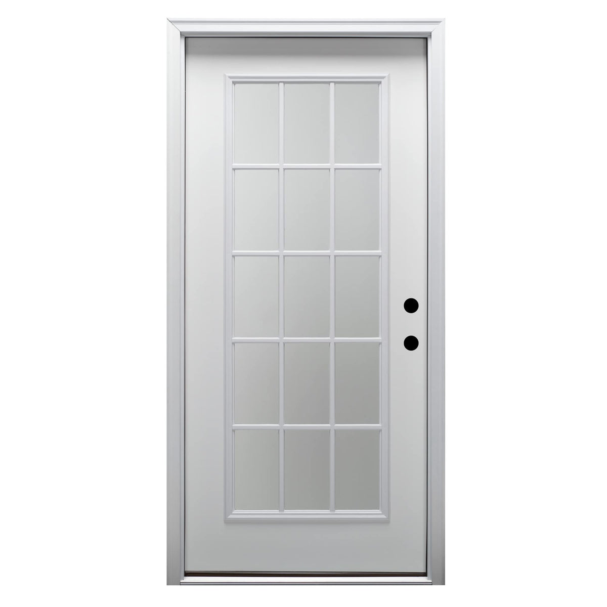 Fiberglass Smooth Primed Left Hand In-Swing Prehung Front Door 15 Lite Clear Glass 36" x 80" B4686