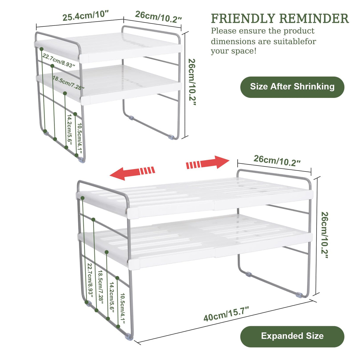 Expandable Adjustable Kitchen Wrap Box Organizer Rack W351779