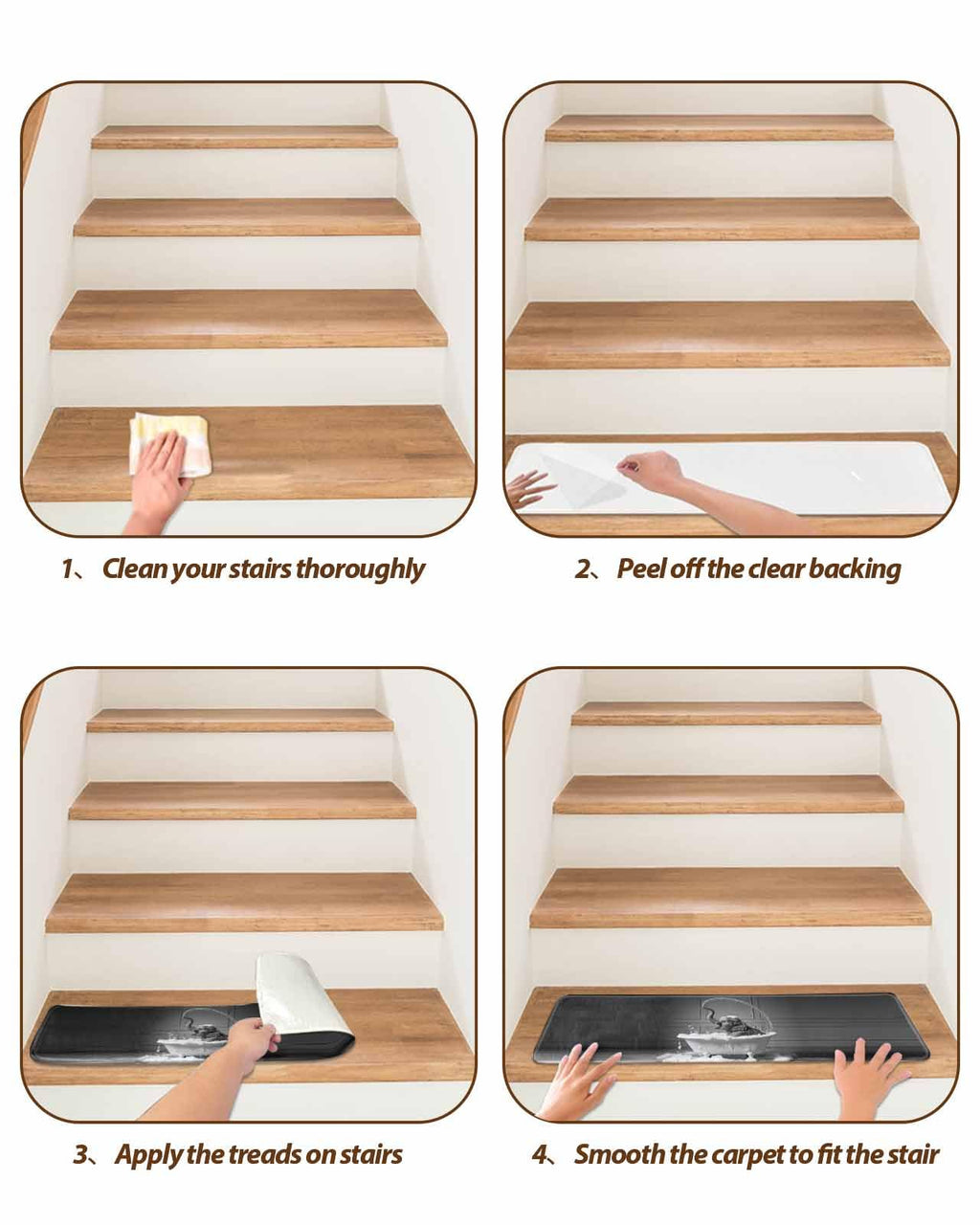 Grey Non Slip Stair Treads 15PCS R6738