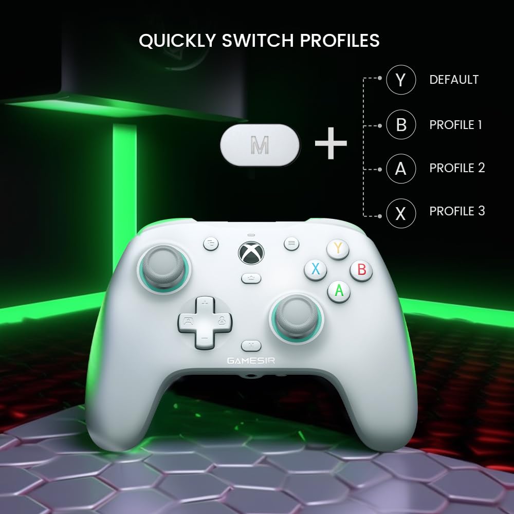 Wired Gamepad with Hall Effect Joysticks and 3.5 mm Audio Jack White A1275