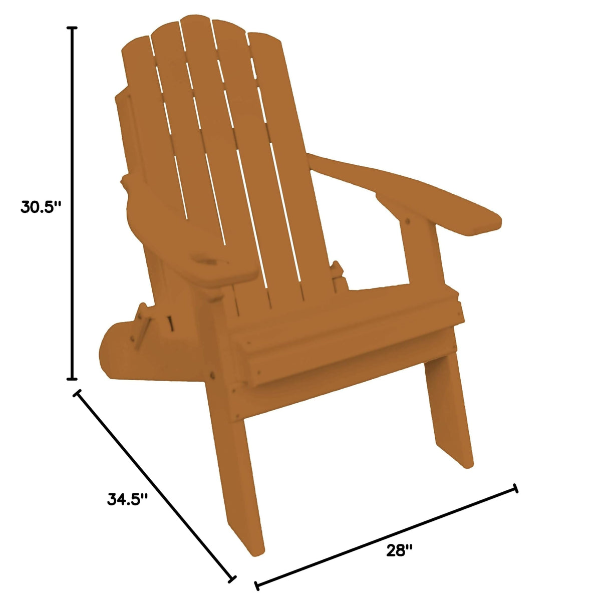 Cedar Poly Folding Adirondack Chair with Smart Phone Holder S98049