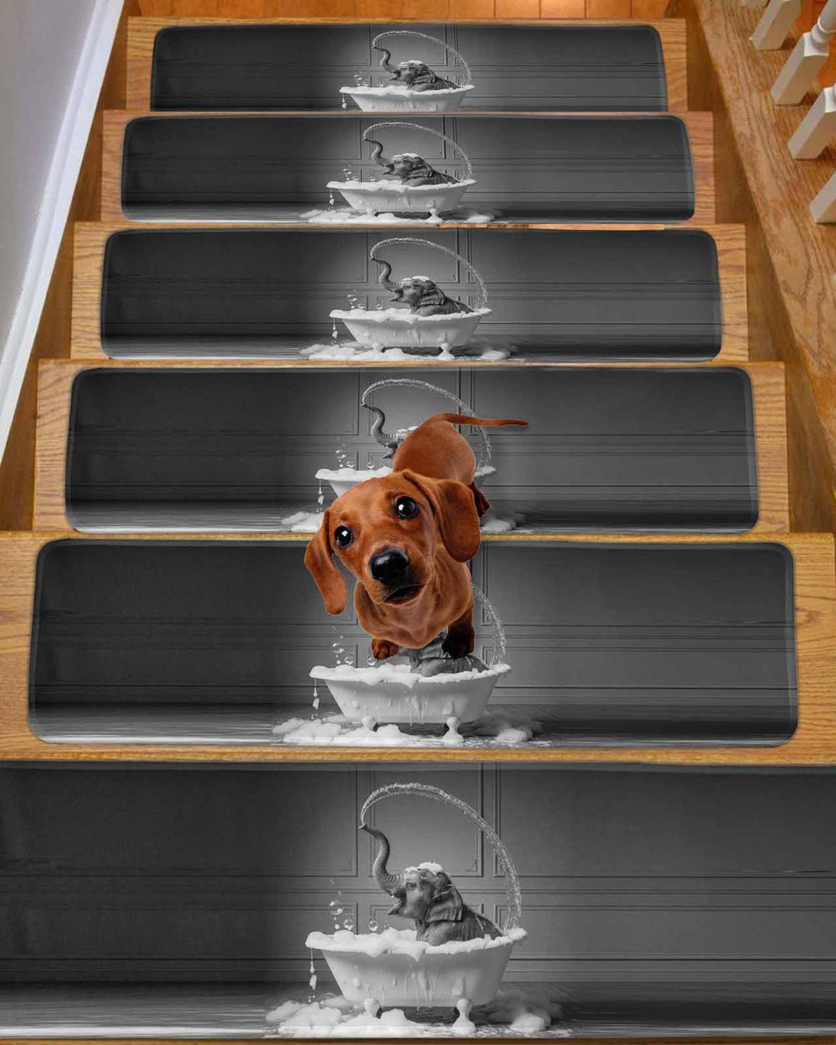 Grey Non Slip Stair Treads 15PCS R6738