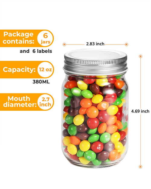12 oz Glass Canning Jars 6 Pack I811057