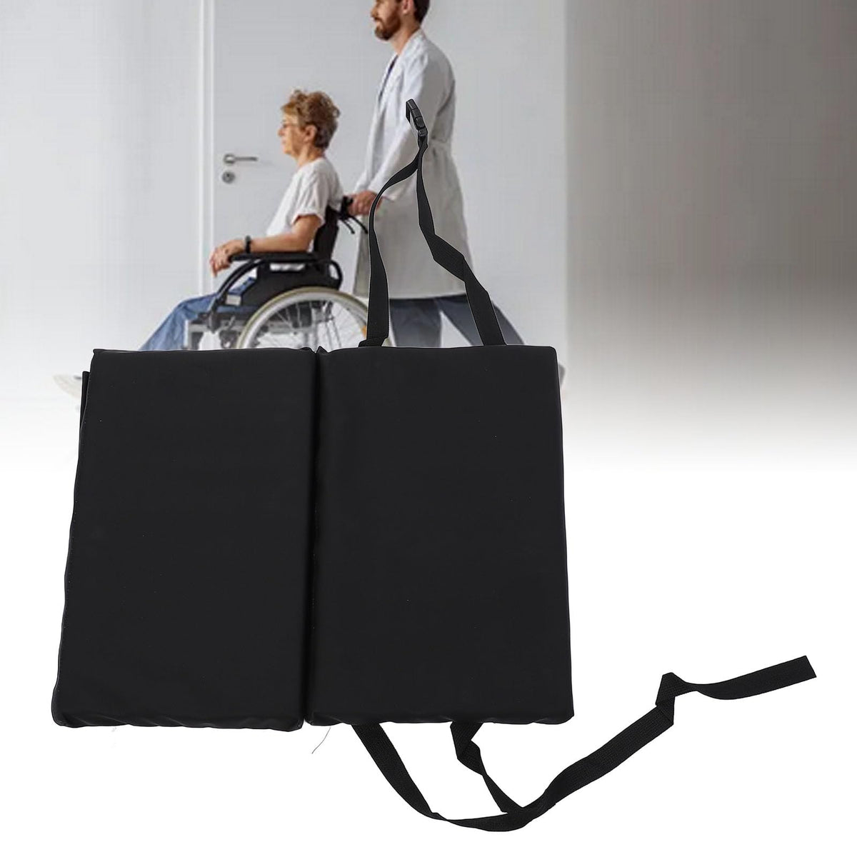 Padded Wheelchair Foot Rest Extender, 16 x 20 x 1in Black H59548