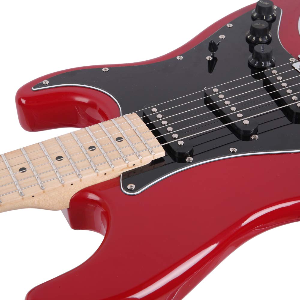 39 Inch Beginner Electric Guitar Kit with Bag, Strap, 20W Amplifier, Red Y5149