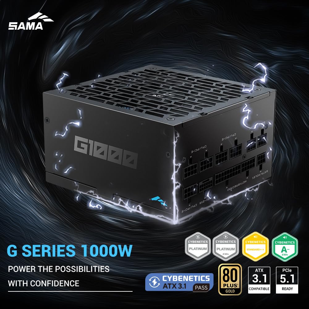 1000W Fully Modular ATX 3.1 Power Supply Black G9937