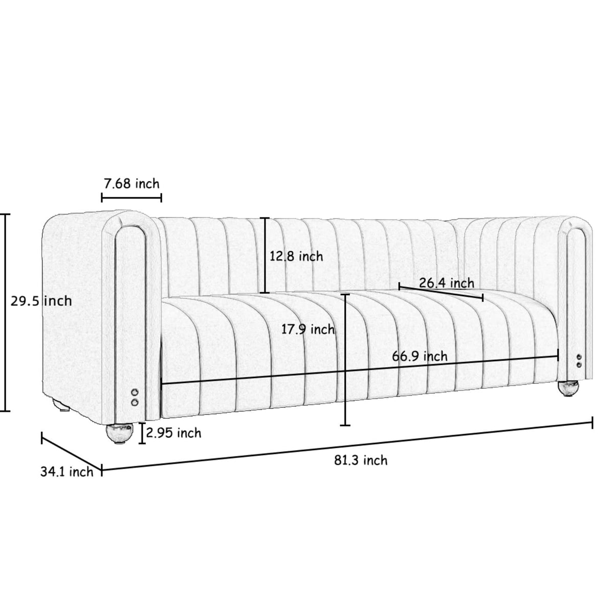 Orange Velvet 3 Seat Sofa M7106