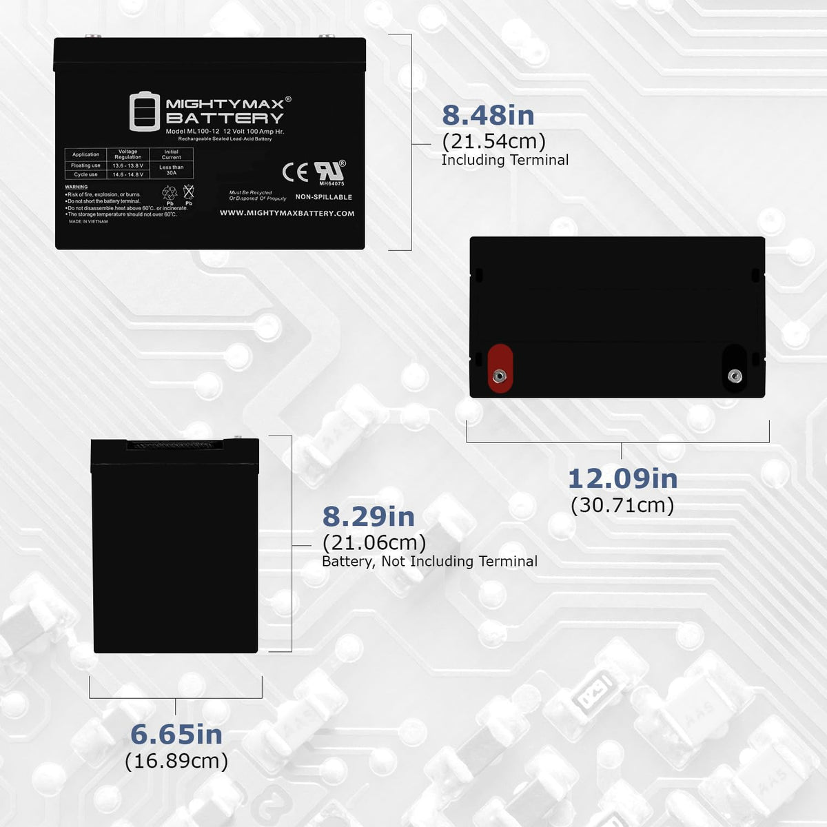 12V 100Ah SLA Battery with Smart Box H429
