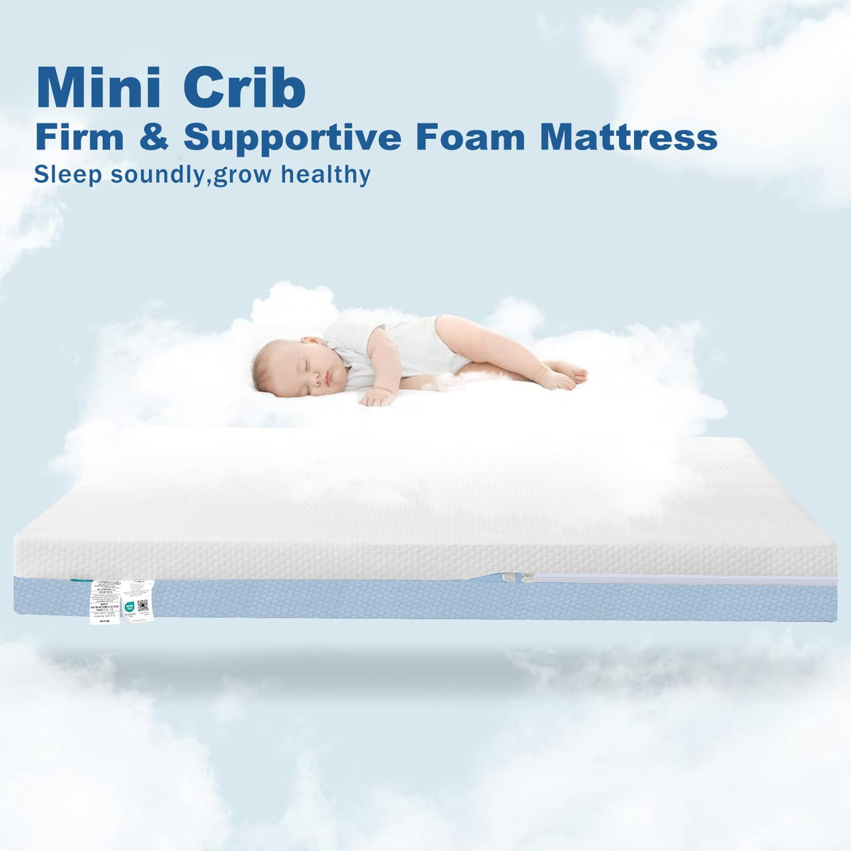 Mini Crib Mattress Dual-Sided Foam with Washable Cover M285264