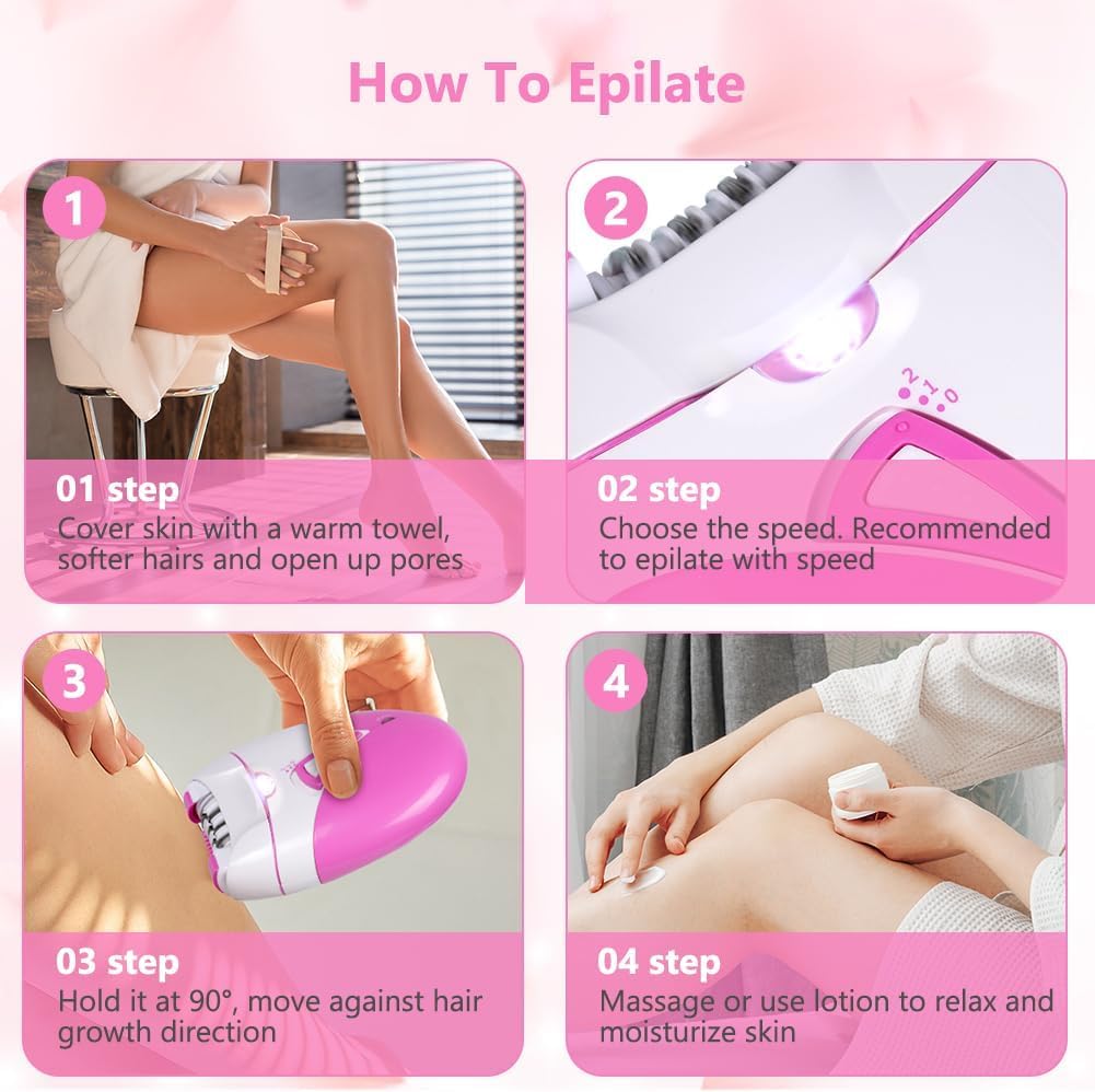 2 Speed LED Light Epilator Facial Hair Remover Q3178