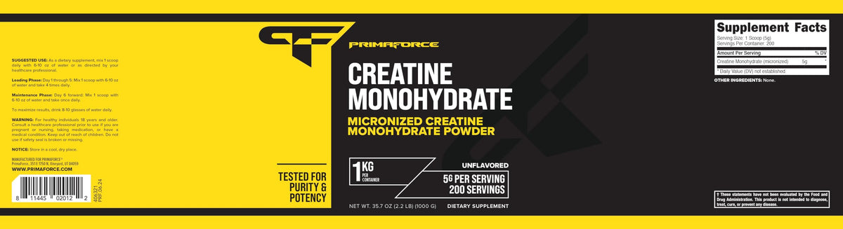 Micronized Creatine Monohydrate Powder 1,000 Grams M35438