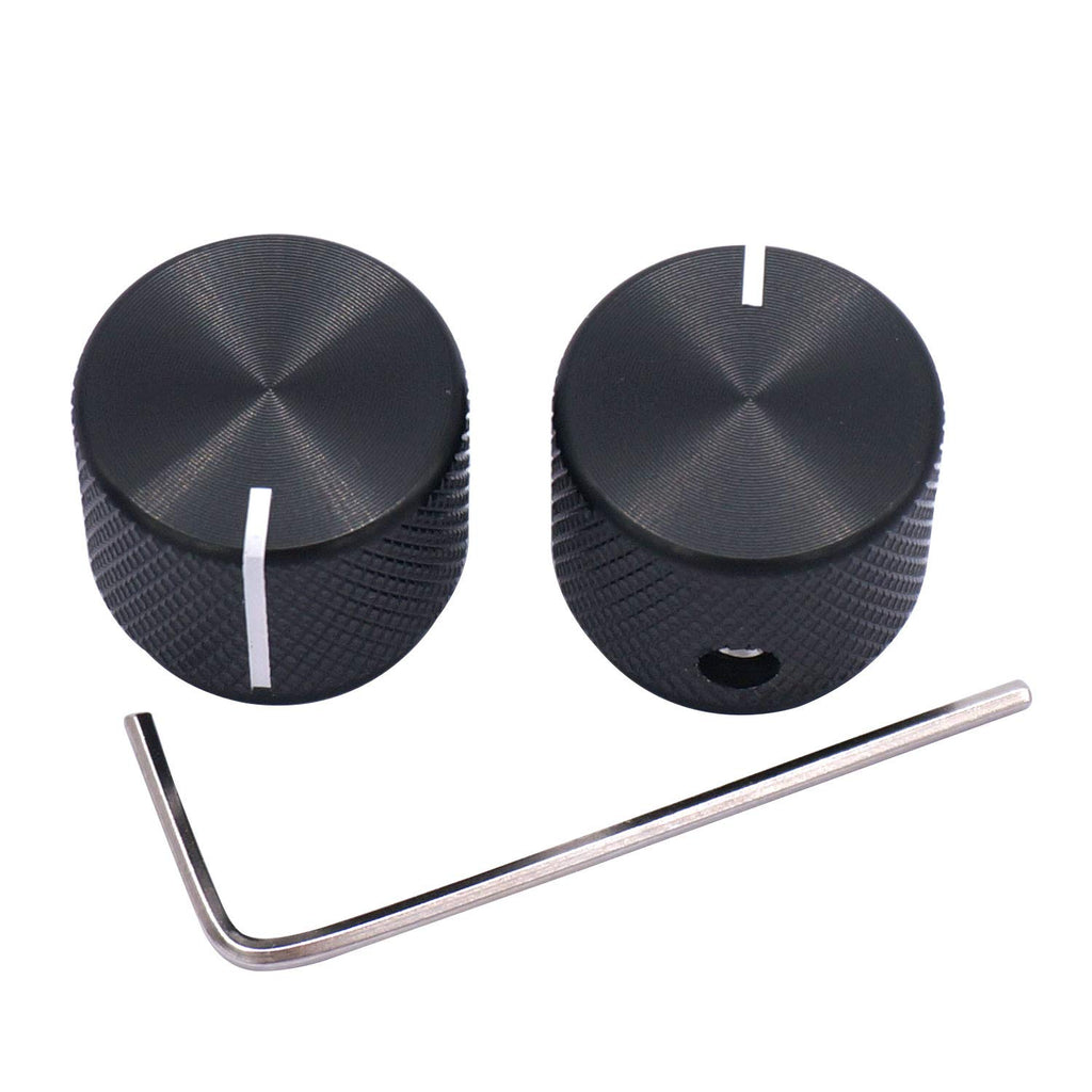 2pcs Black Aluminum Rotary Electronic Control Potentiometer H9072