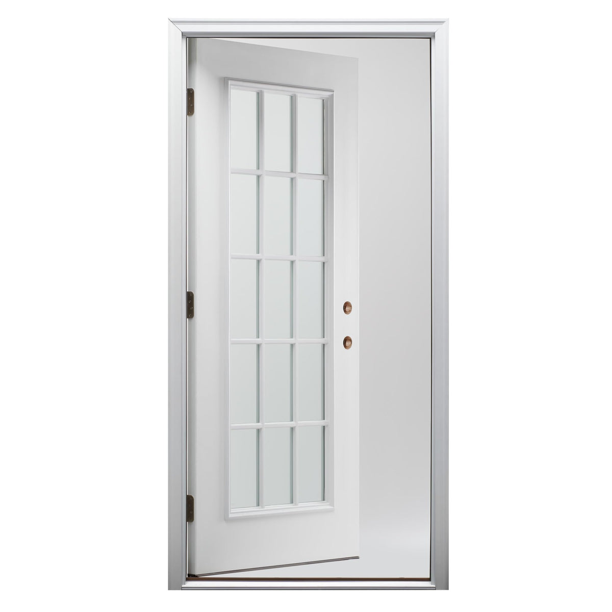 Fiberglass Smooth Primed Left Hand In-Swing Prehung Front Door 15 Lite Clear Glass 36" x 80" B4686