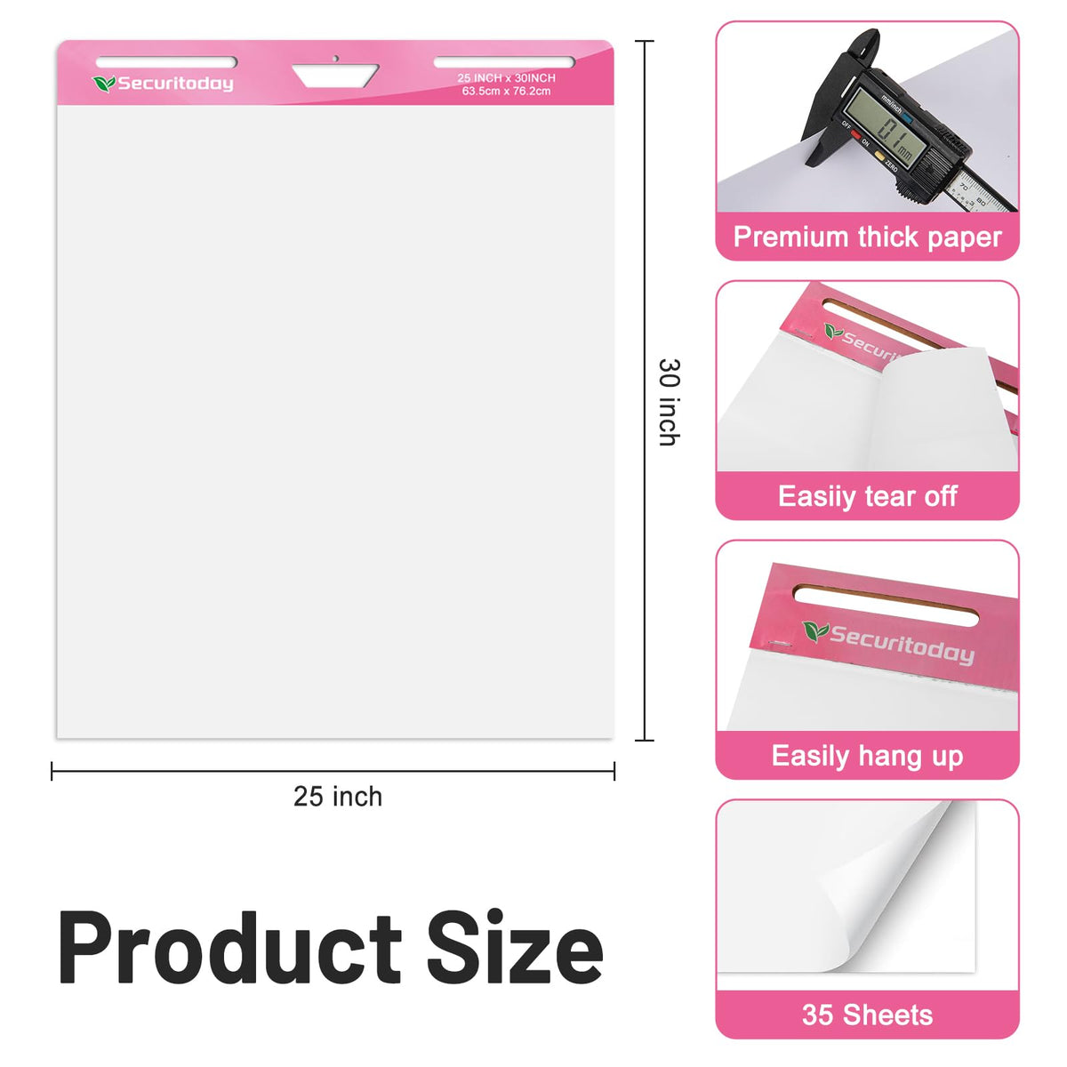 Sticky Easel Pad 25 x 30 Inch Flip Chart Paper 30 Sheets 4 Pads E617