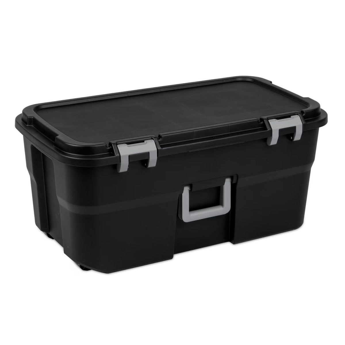 22 Gallon Black Wheeled Plastic Storage Trunk C9898