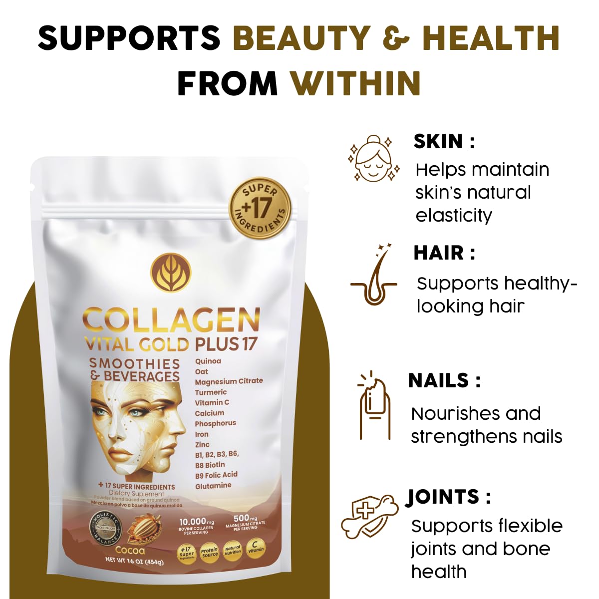 Collagen Peptides Powder Cocoa Flavor 16 oz R369588