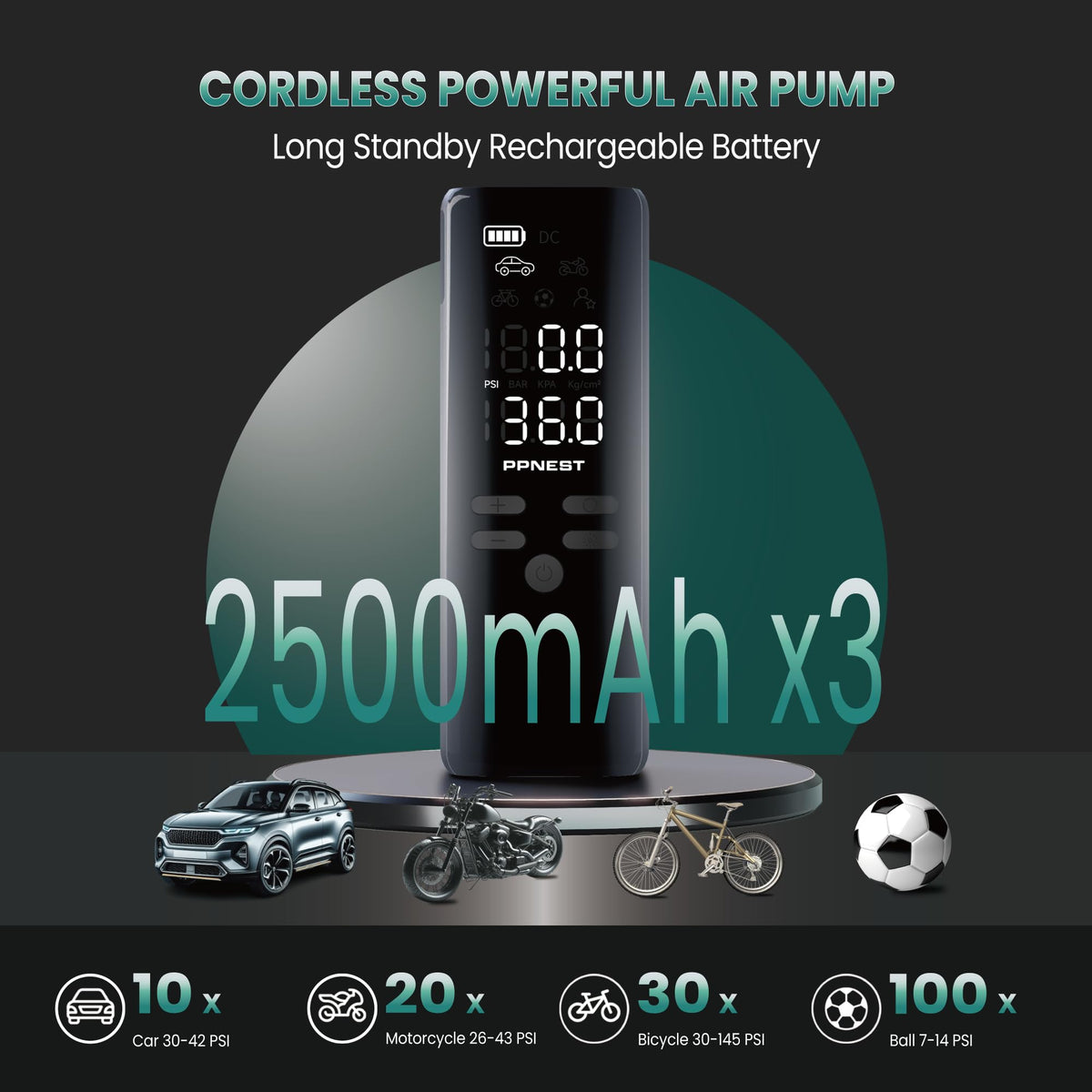 Portable Air Compressor 150PSI with Battery A12109