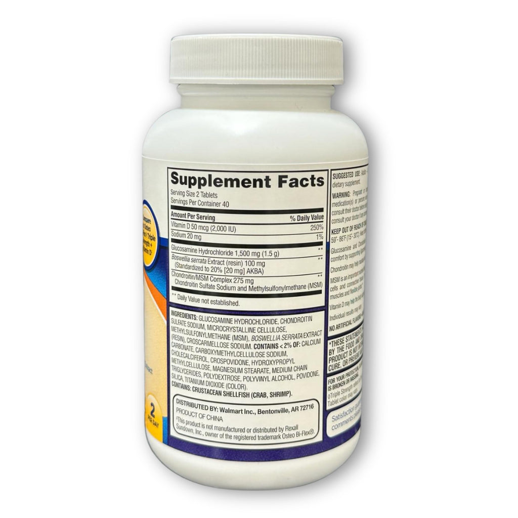 Triple Strength Glucosamine Chondroitin Vitamin D Tablets 80ct I726