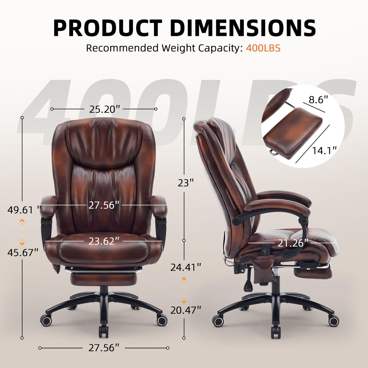 Massage Office Chair with Heat and Foot Rest J30022