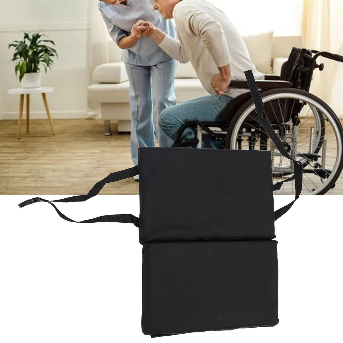 Padded Wheelchair Foot Rest Extender, 16 x 20 x 1in Black H59548