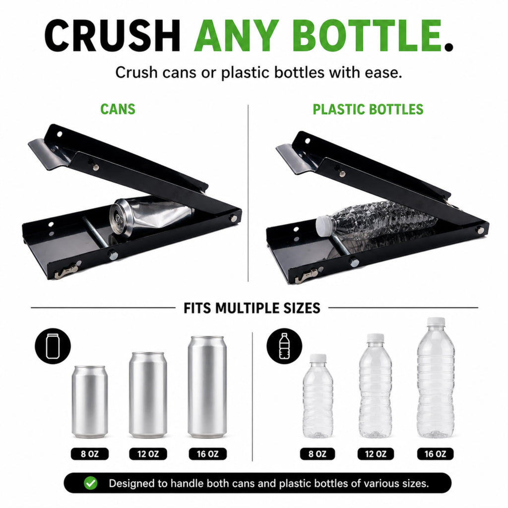 Heavy Duty Aluminum Foldable Can Crusher with Non-Slip Base Q118807
