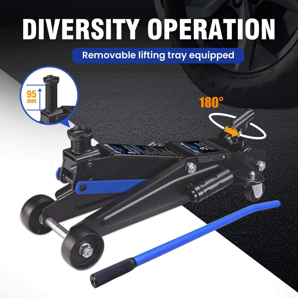 3 Ton Floor Jack with Wheels H316844