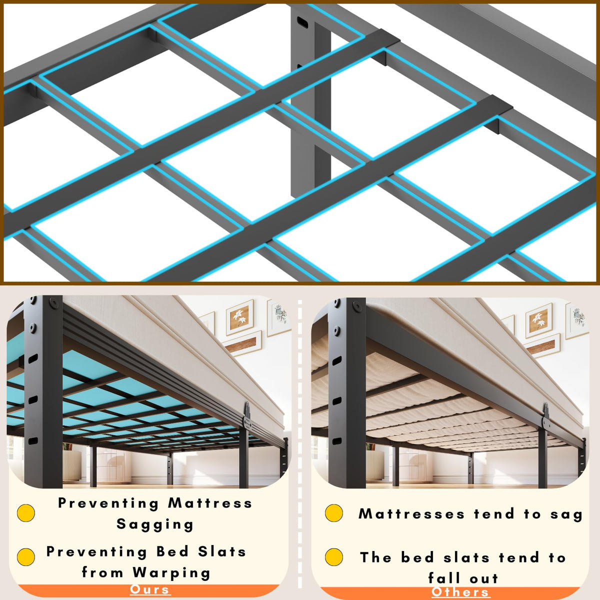 14 Inch Metal Platform Full Bed Frame with Storage P230