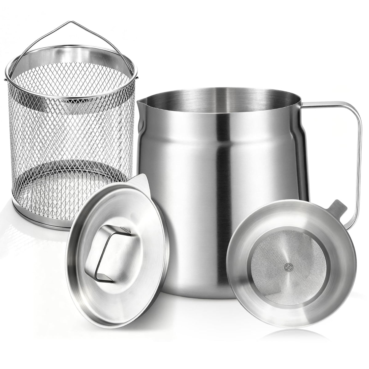 68oz Stainless Steel Deep Fryer Pot with Basket J85720