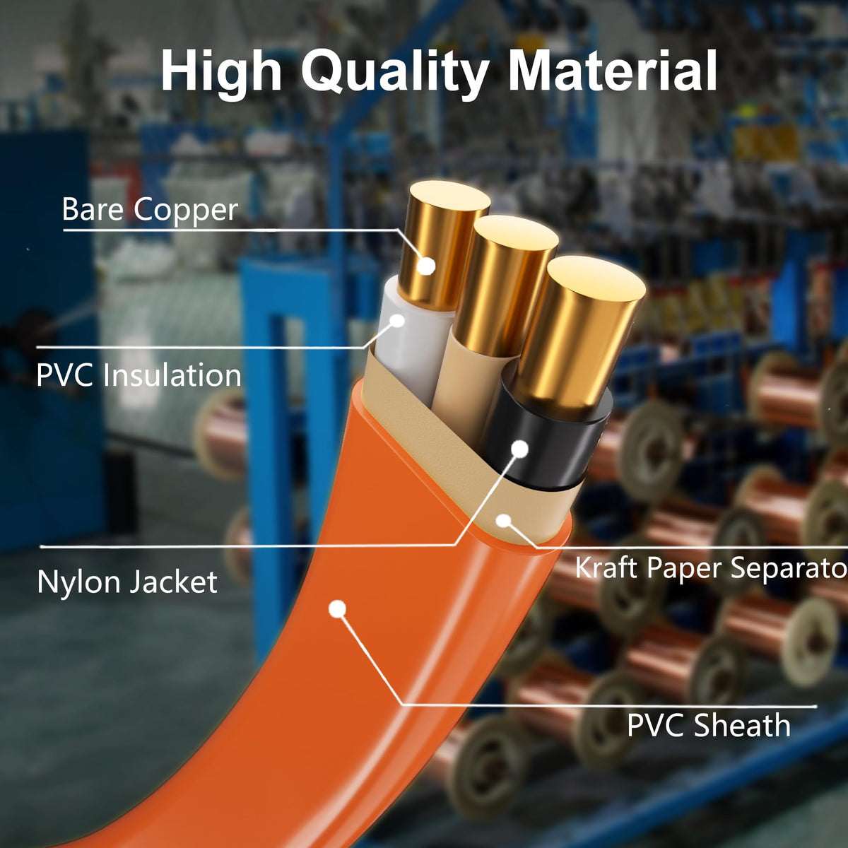 Orange 50FT Non-Metallic Sheathed Cable Z154