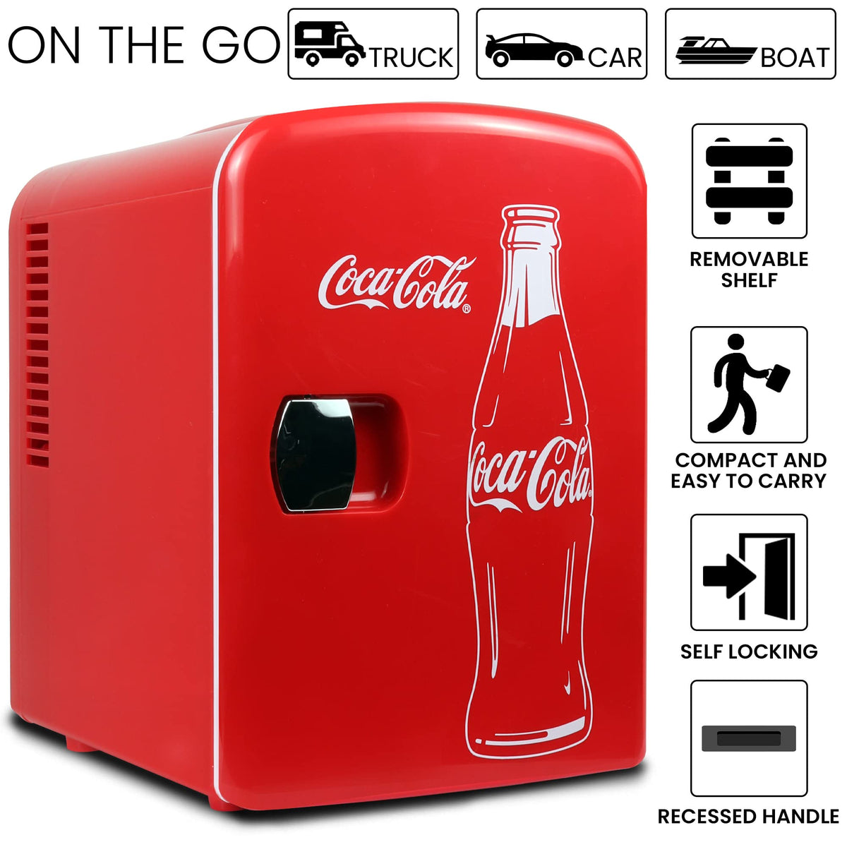 4L 6 Can Mini Fridge Portable Cooler Red A39177
