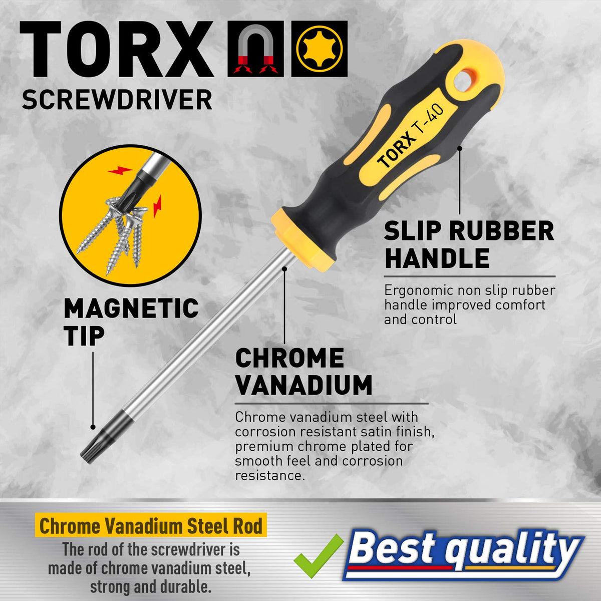12-Piece Magnetic Torx Screwdrivers Set T5 - T40 Z1057