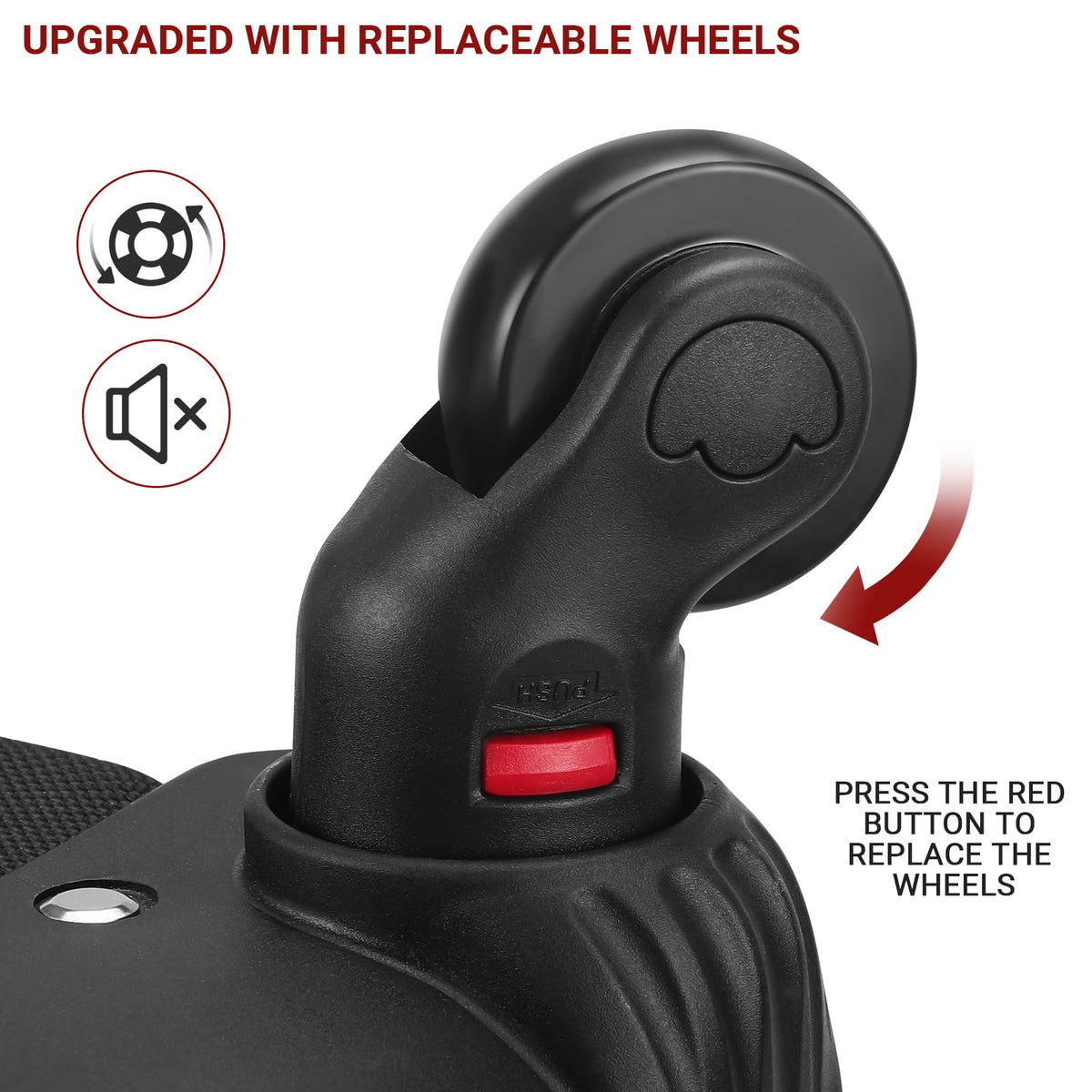 Rolling Backpack with 4 Extra Wheels, Water-Resistant Underseat Travel Luggage R92804