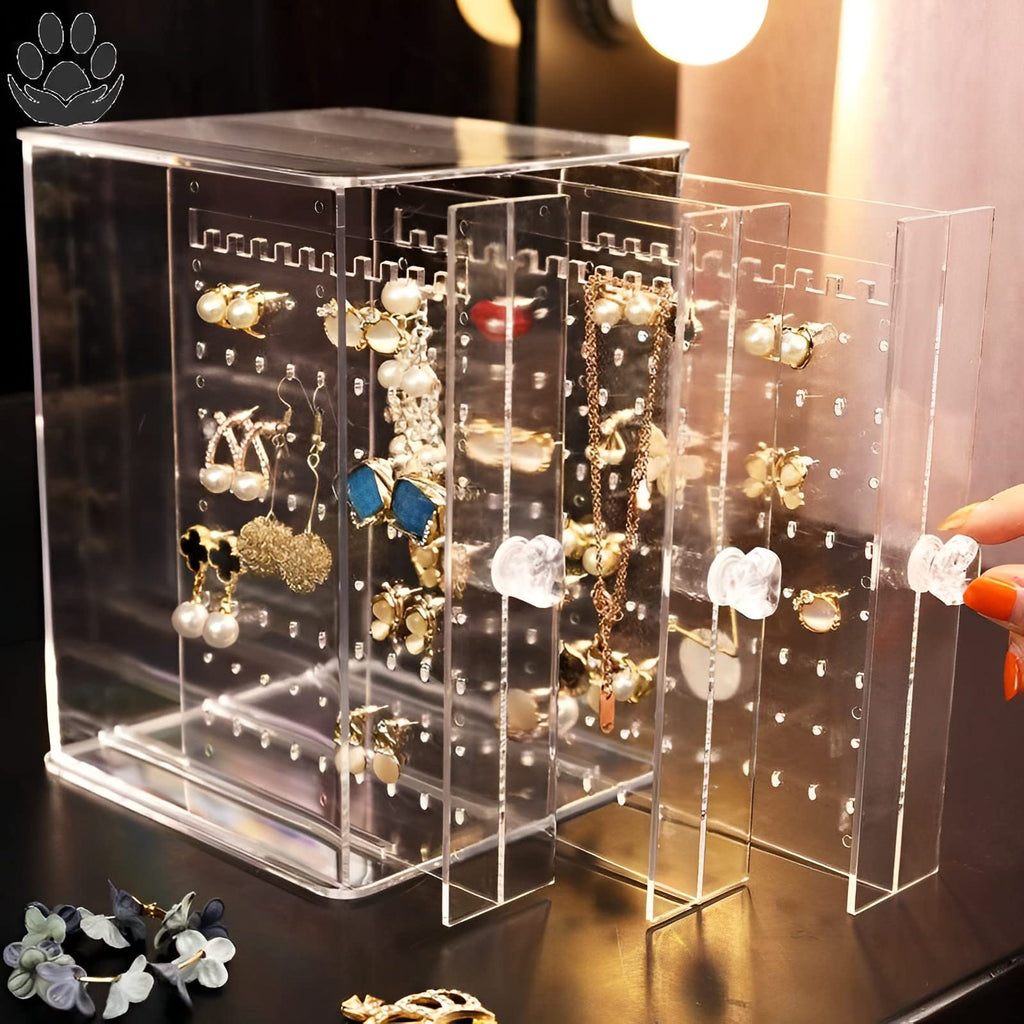 Clear Acrylic 3 Vertical Drawer Jewelry Storage Box Q1072