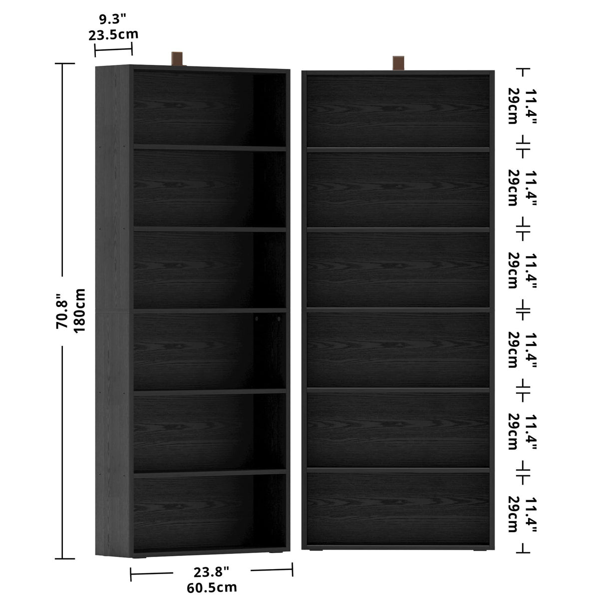 70" Tall 6 Tiers Bookshelf X835741