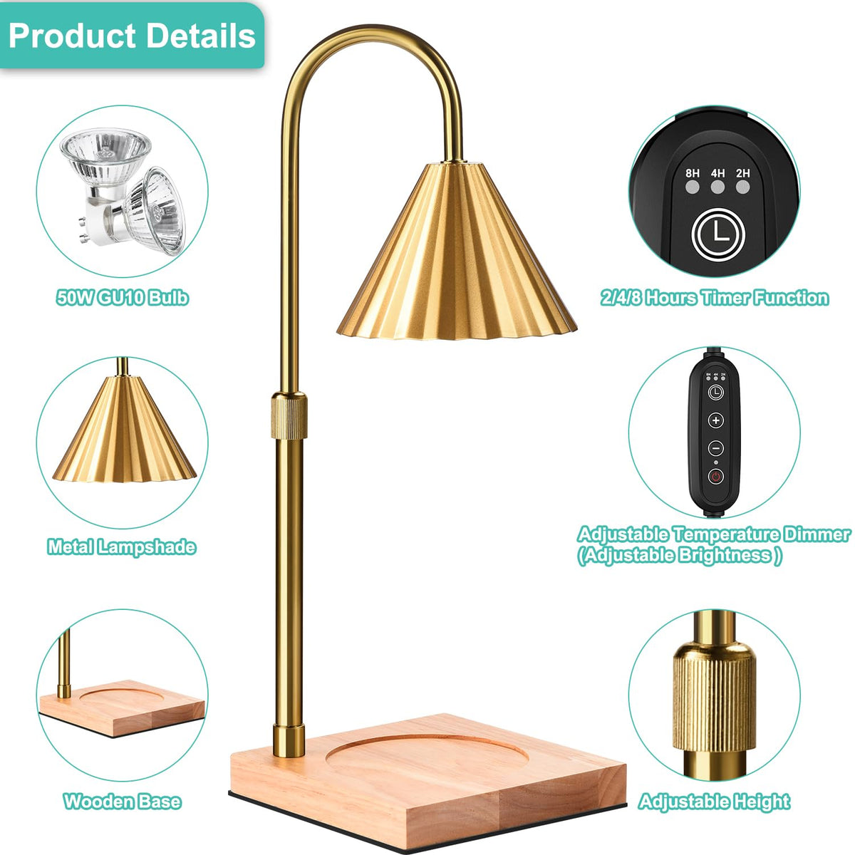Candle Warmer Lamp with Timer & Dimmer E76829