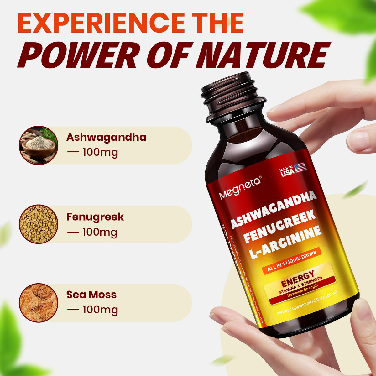 Ashwagandha Fenugreek L-Arginine Liquid Drops 2 fl oz Z37758
