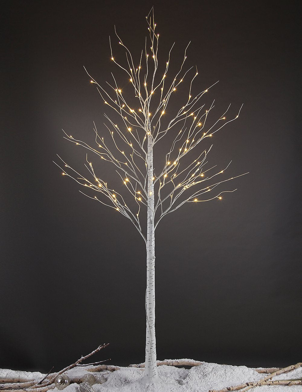 8FT 132 LED Lighted Birch Tree Warm White E346020